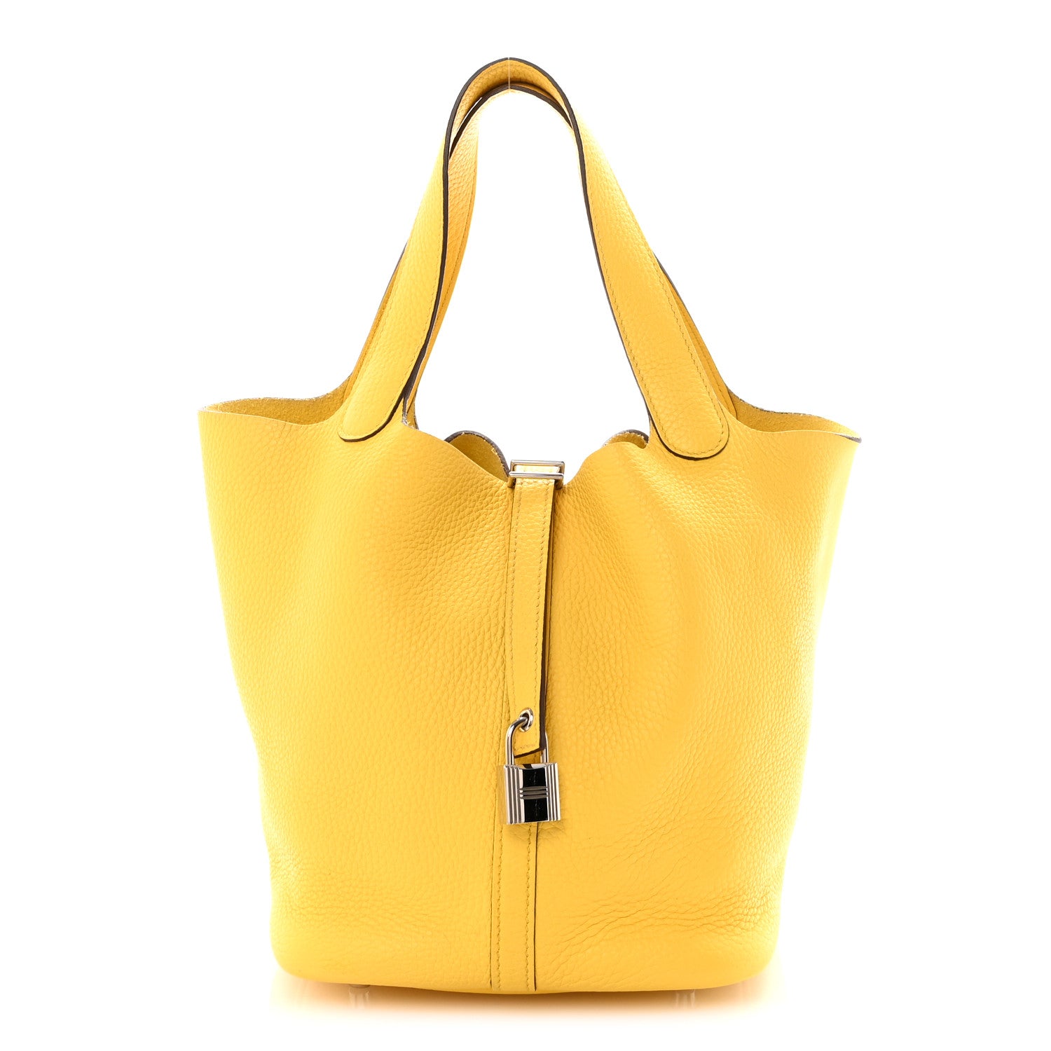 Hermes Taurillon Clemence Picotin Lock 22 MM  Jaune De Naples 1 of 9