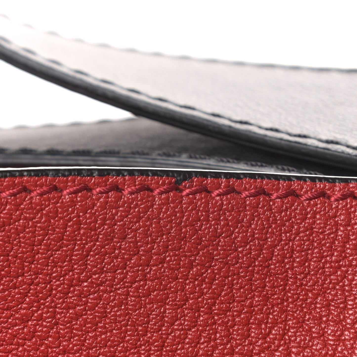 Grained Calfskin Medium GV Bucket Bag Red