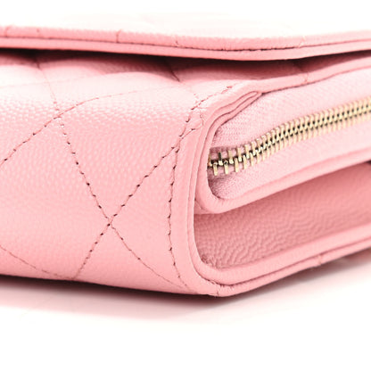 Chanel Caviar Quilted Phone Holder Wallet on Removable Chain Pink 12 of 13