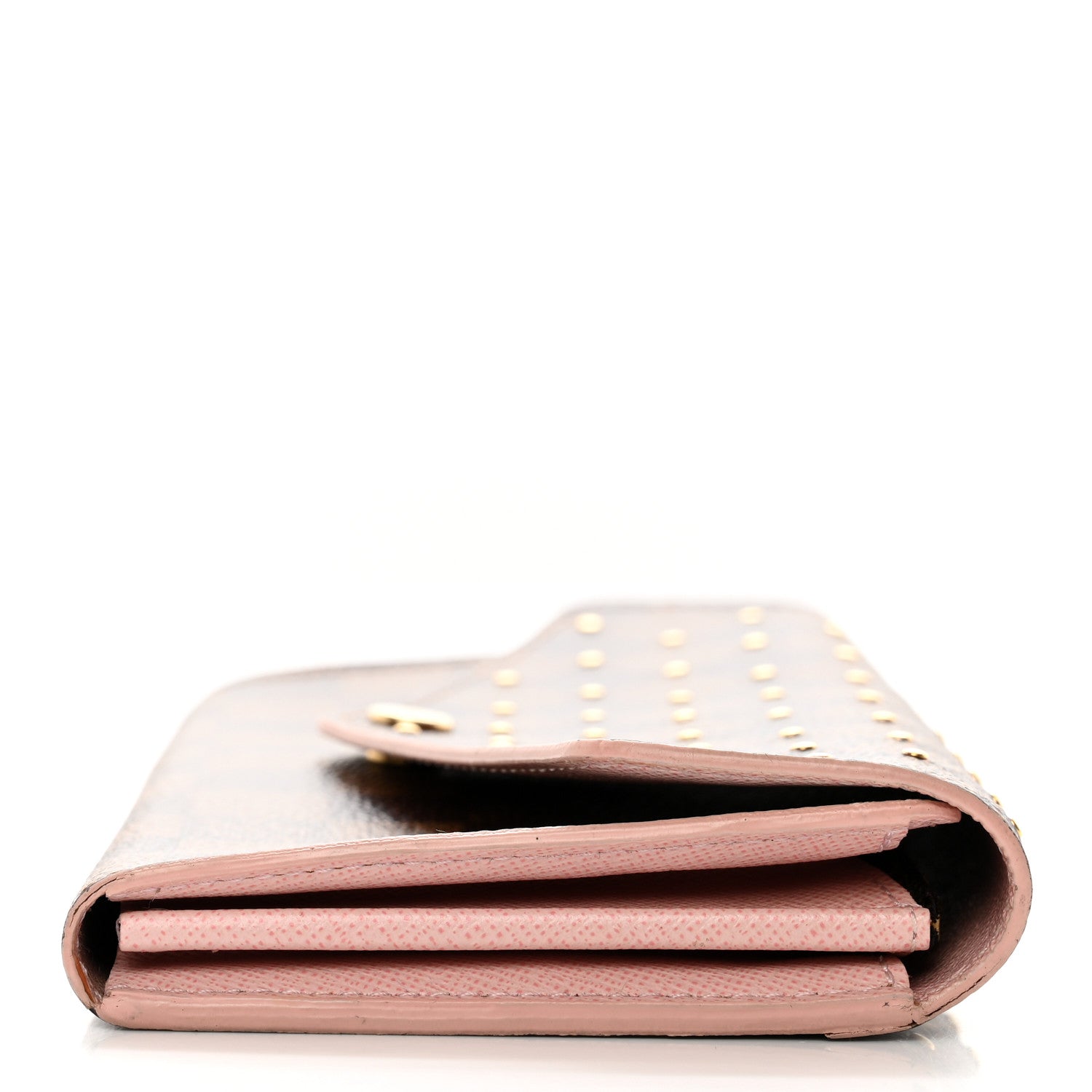Louis Vuitton Damier Ebene Studded Sarah Wallet NM Rose Ballerine 16 of 24