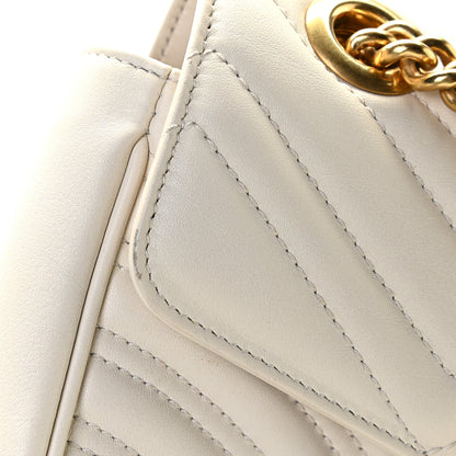 Gucci Calfskin Matelasse Small GG Marmont Shoulder Bag White 6 of 9