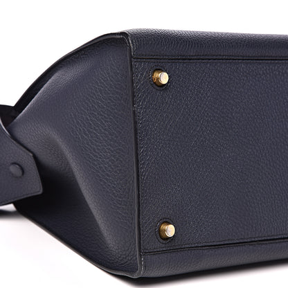 Celine Bullhide Calfskin Medium Ring Bag Navy Blue 6 of 11