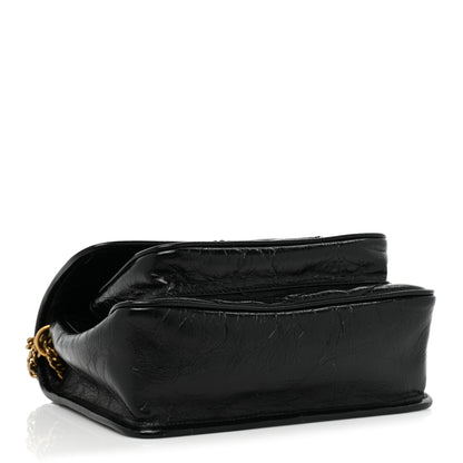 Saint Laurent Crinkled Lambskin Matelasse Monogram Baby Niki Chain Satchel Black 4 of 10