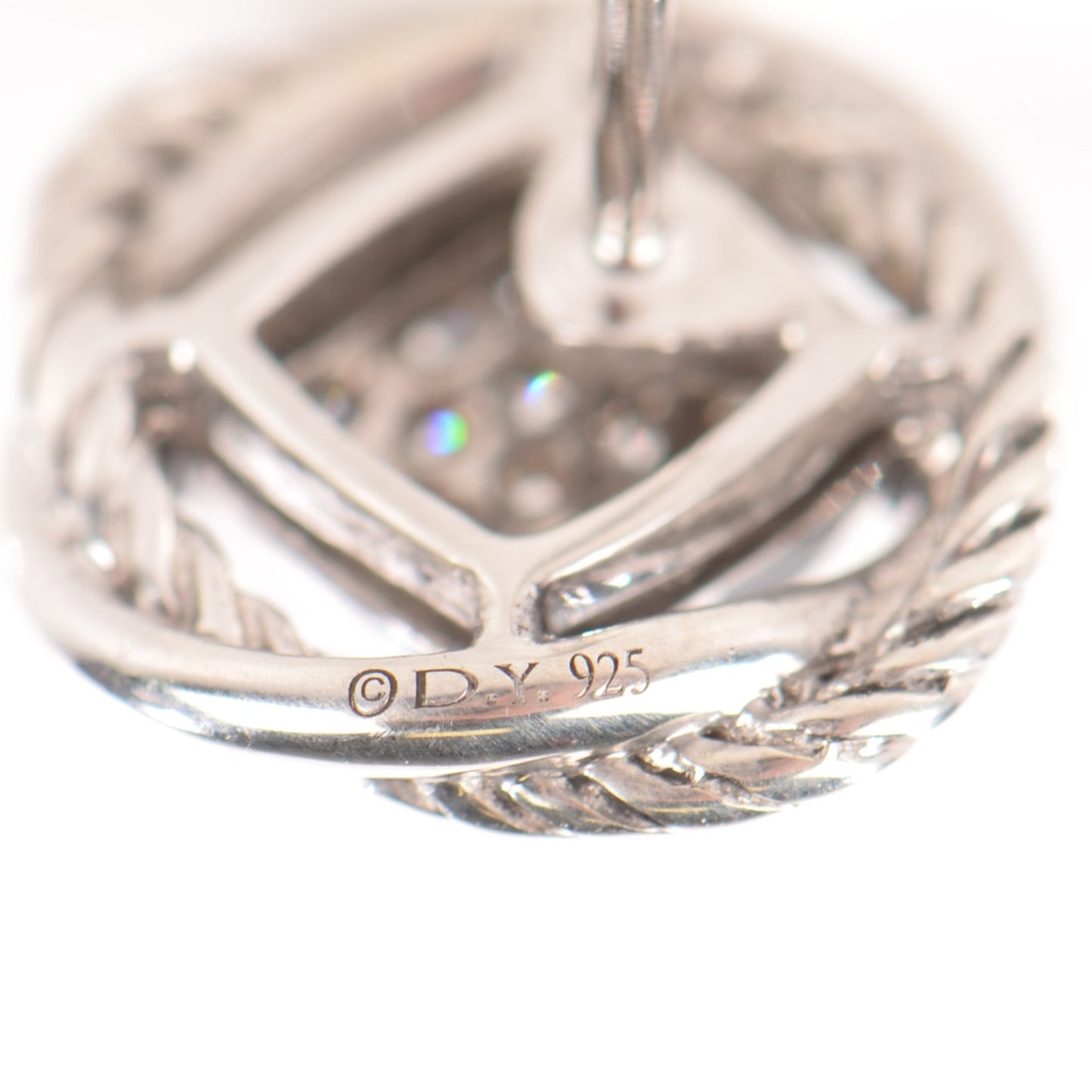 Sterling Silver Diamond 13mm Infinity Earrings