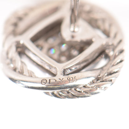 David Yurman Sterling Silver Diamond 13mm Infinity Earrings 4 of 6