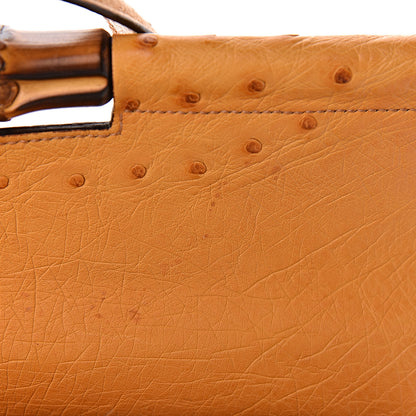 Gucci Ostrich Bamboo Bullet Bag Tan 9 of 13