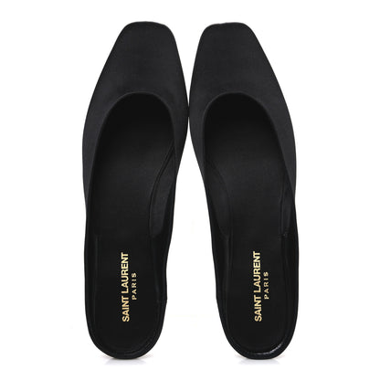 Saint Laurent Crepe Satin Lido Slip On Mule 41.5 Black 2 of 9