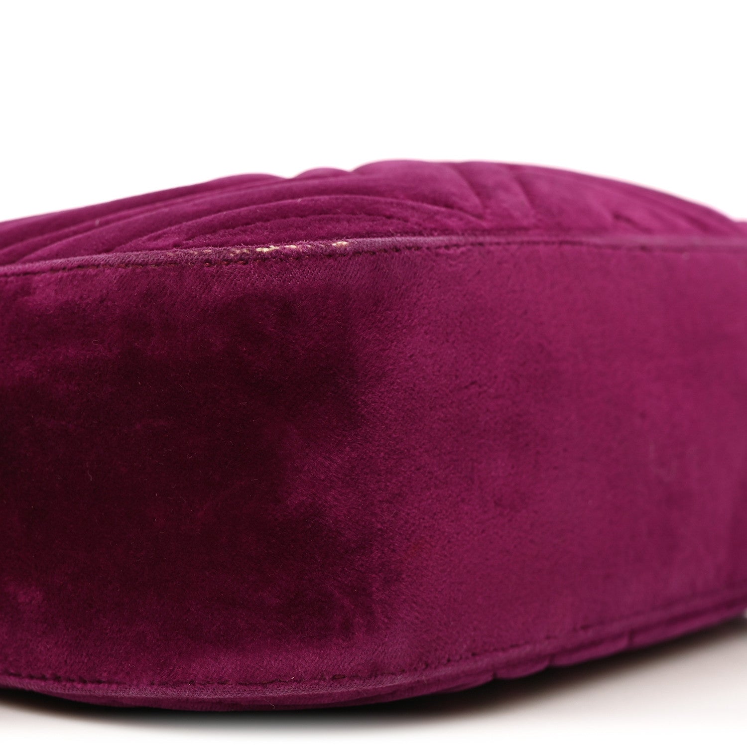 Gucci Velvet Matelasse Small GG Marmont Chain Shoulder Bag Fuchsia Violet Cyclamen 9 of 10