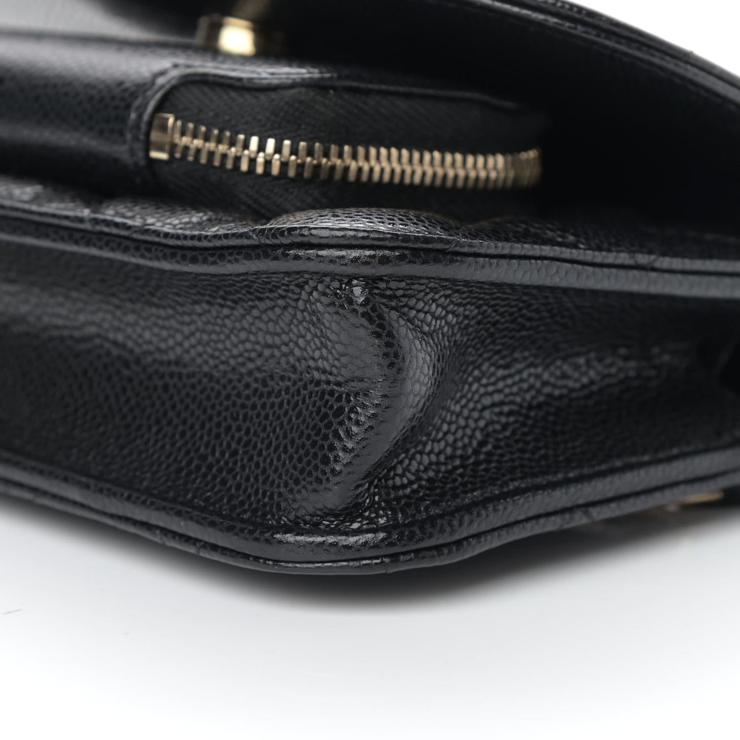 Caviar Quilted Business Affinity Clutch With Chain Black