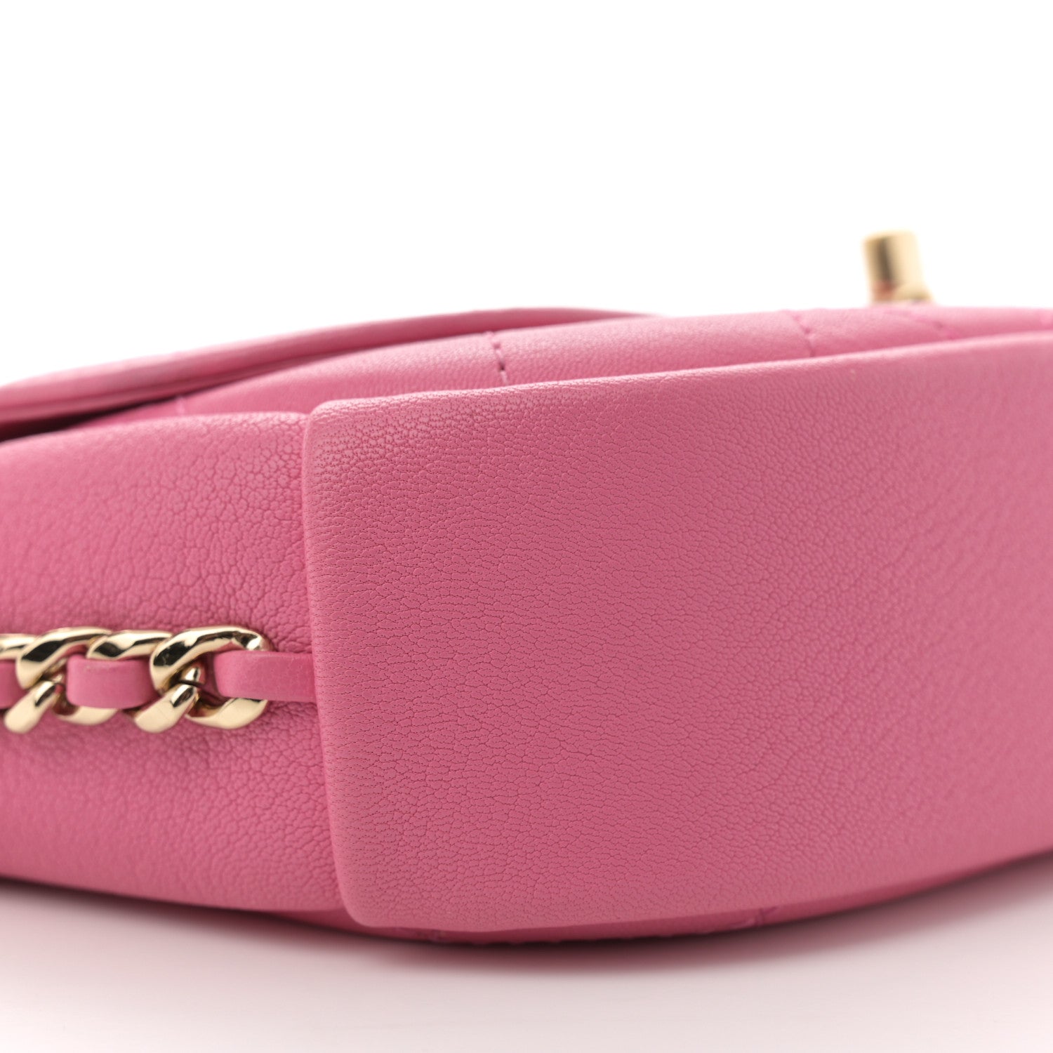 Chanel Goatskin Stitched Casual Trip Single Flap Pink 9 of 11