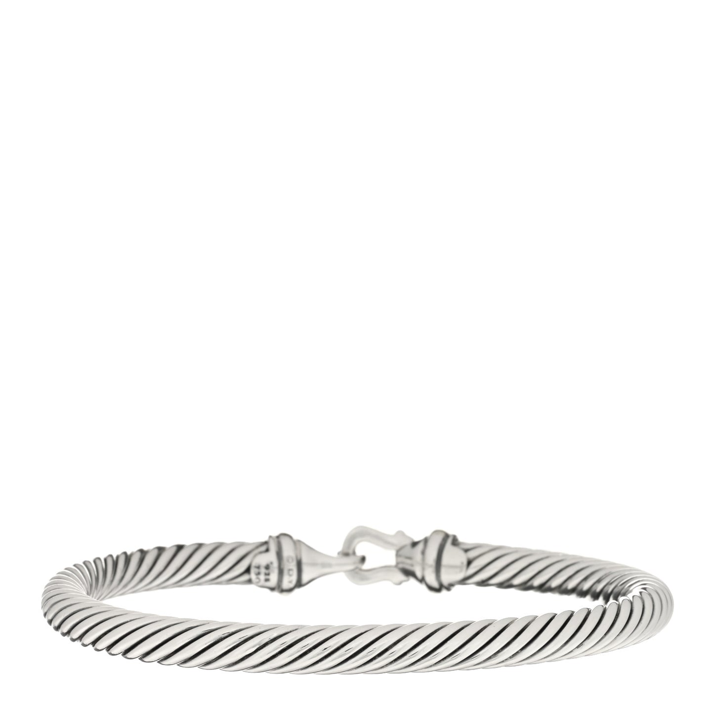 Sterling Silver 18K Yellow Gold 5mm Cable Classic Buckle Bracelet