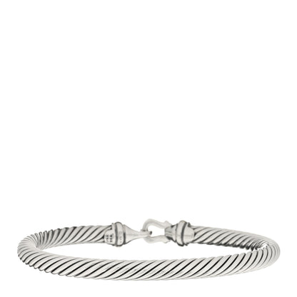 David Yurman Sterling Silver 18K Yellow Gold 5mm Cable Classic Buckle Bracelet 2 of 3