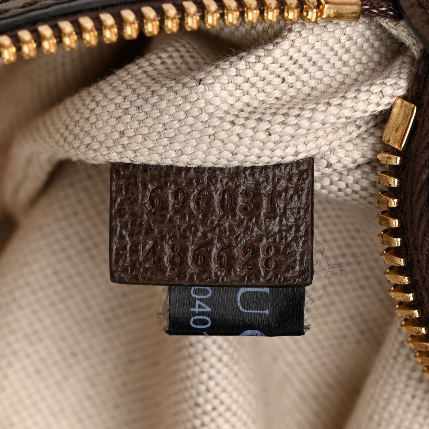 Monogram Jumbo GG Textured Dollar Calfskin Web Belt Bag Camel Ebony New Acero