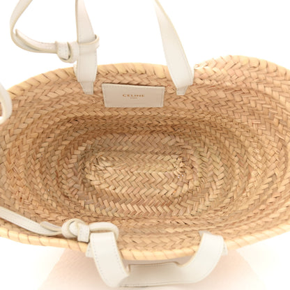 Celine Raffia Calfskin Triomphe Teen Panier White 5 of 8