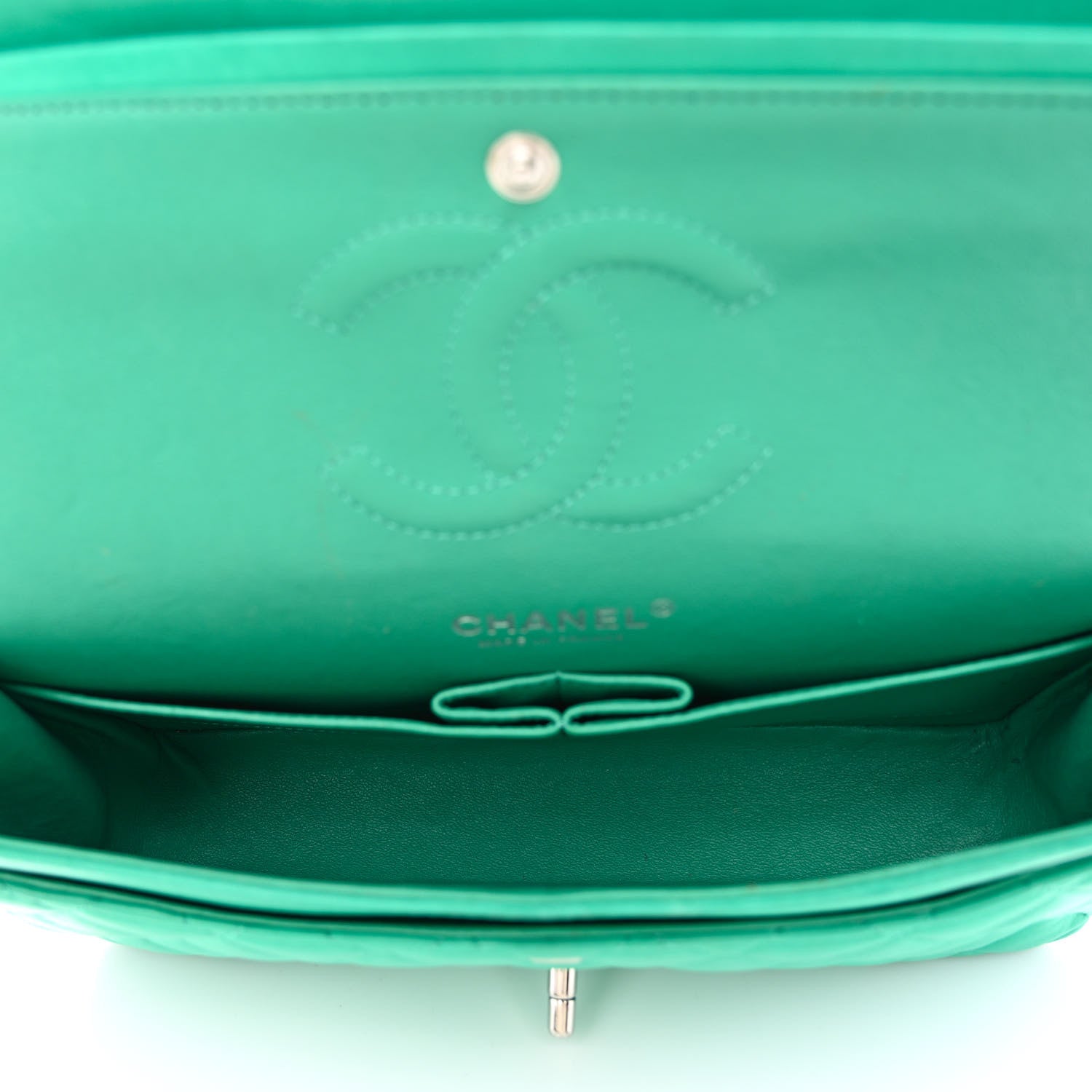 Chanel Lambskin Quilted Medium Double Flap Green 4 of 13