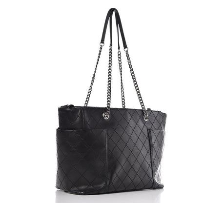 Chanel Lambskin Stitched Shopping Tote Black 2 of 10