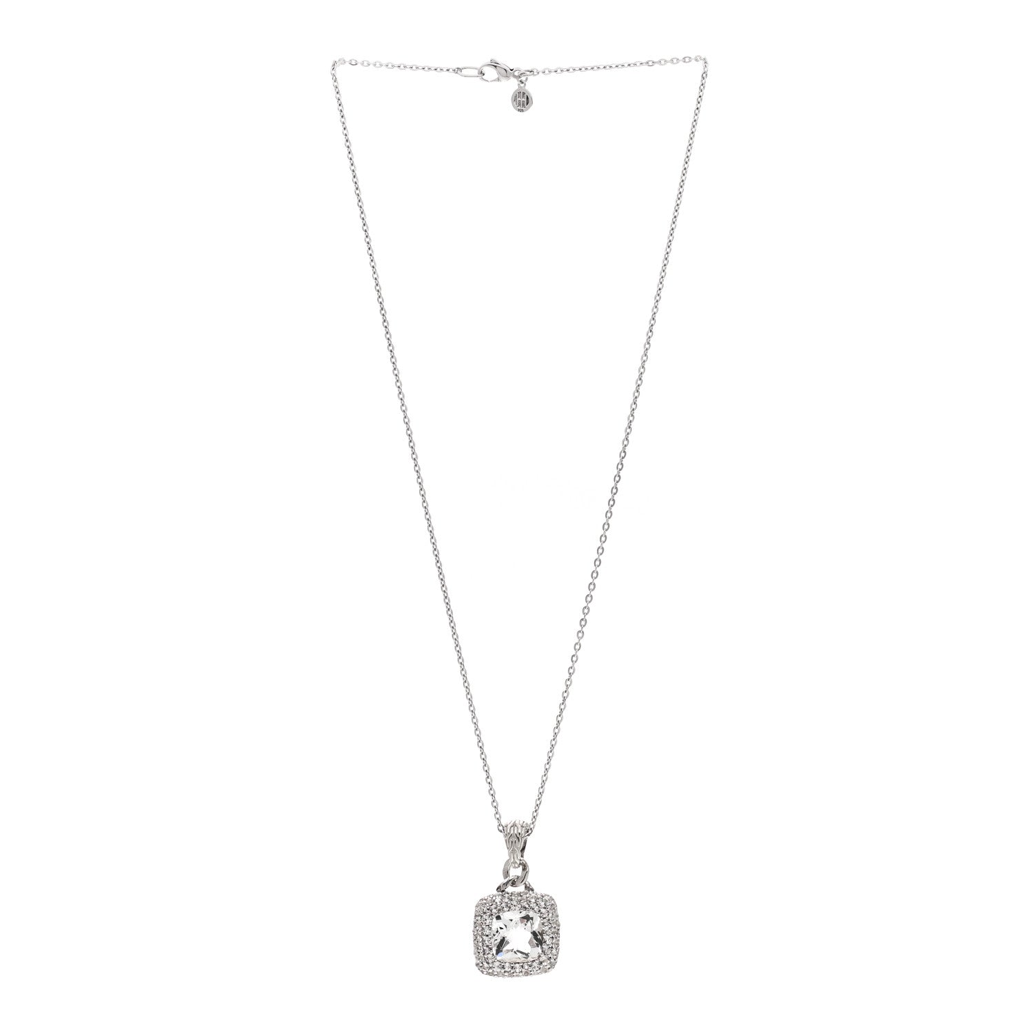 John Hardy Sterling Silver White Topaz Batu Klasik Pendant Necklace 3 of 6