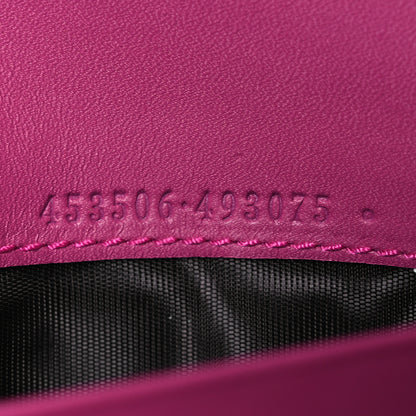 Gucci GG Supreme Monogram Moon Calfskin Padlock Continental Chain Wallet Beige Ebony Hibiscus Red New Rosette 9 of 16
