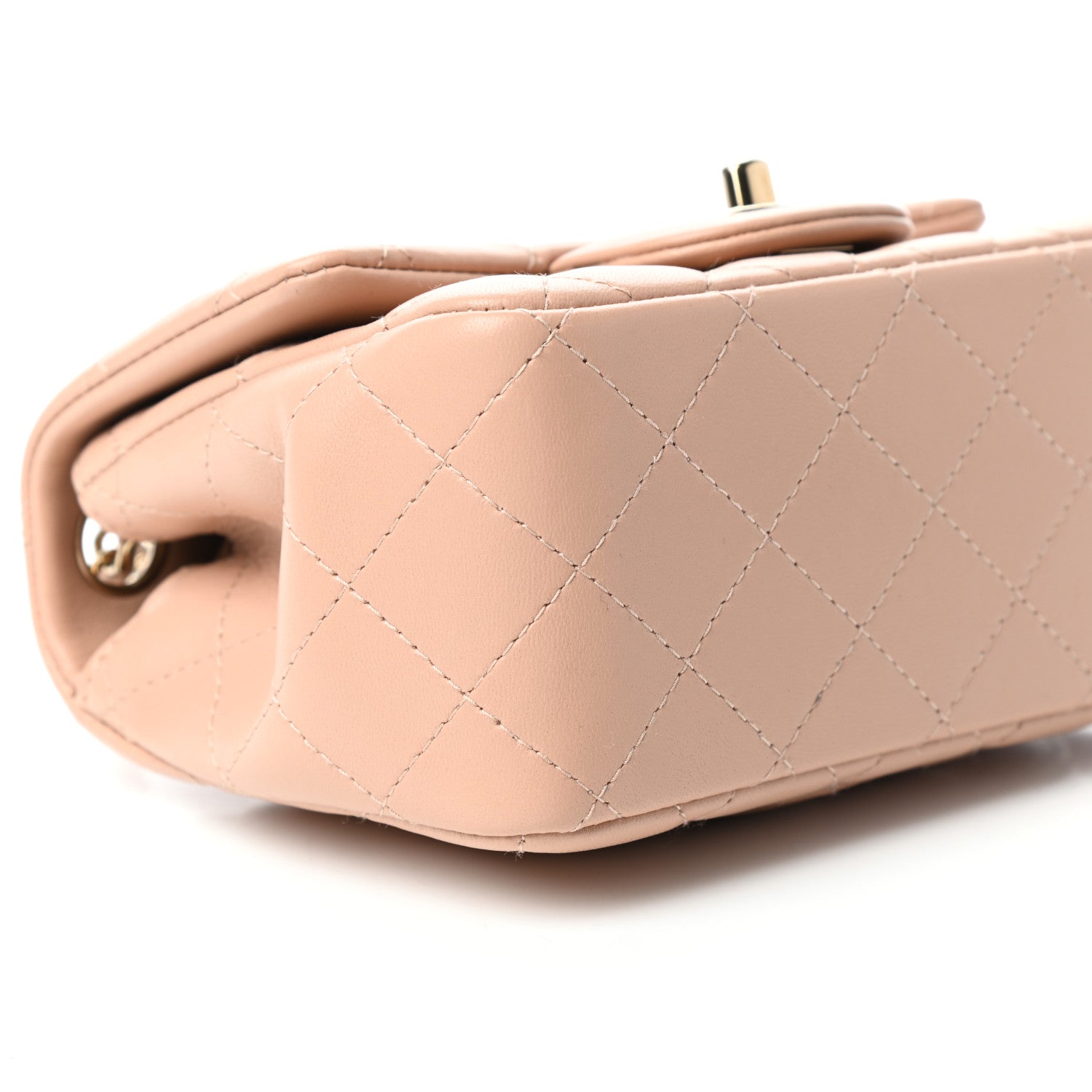 Chanel Lambskin Quilted Mini Square Flap Beige 9 of 11