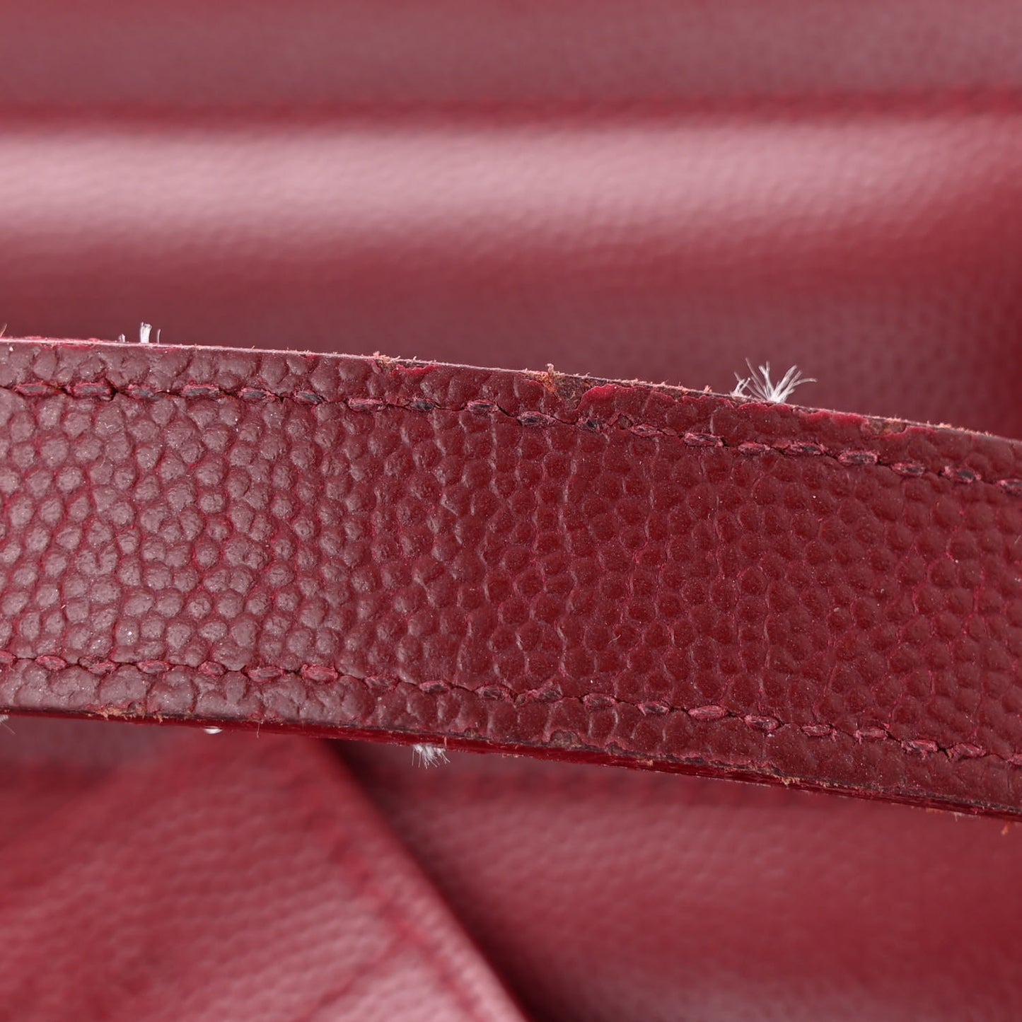 Grain De Poudre Matelasse Chevron Monogram Shopping Bag Oxblood