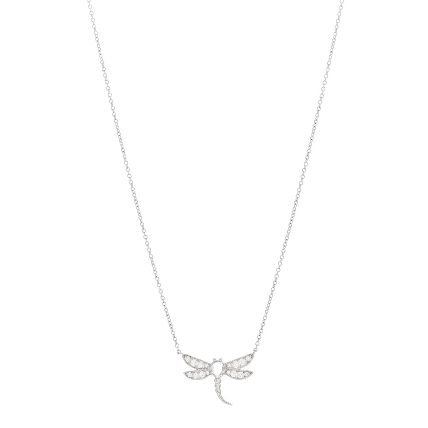 Tiffany Platinum Diamond Enchant Dragonfly Pendant Necklace 1 of 6