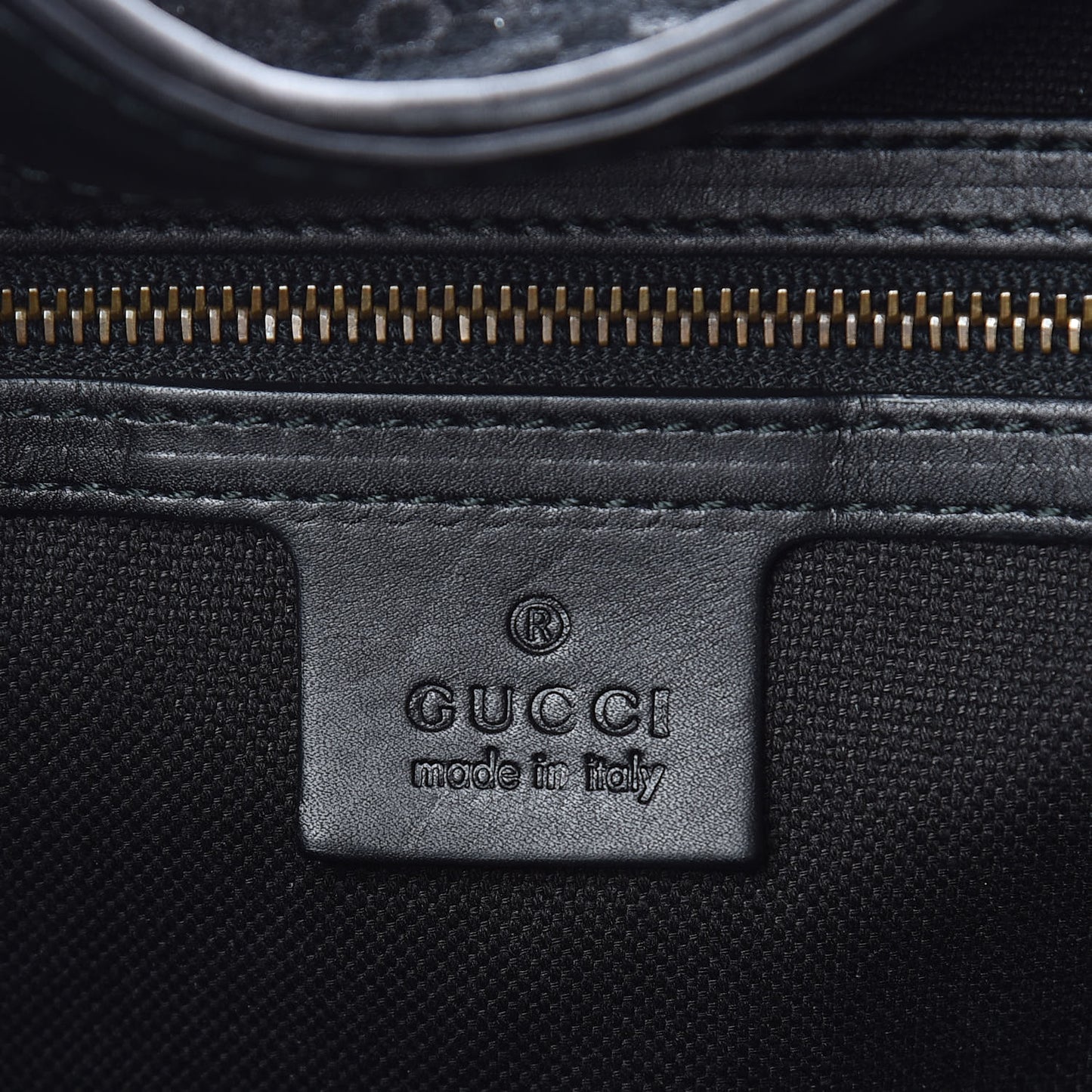 Nubuck Brocade Medium Soft Stirrup Shoulder Bag Black