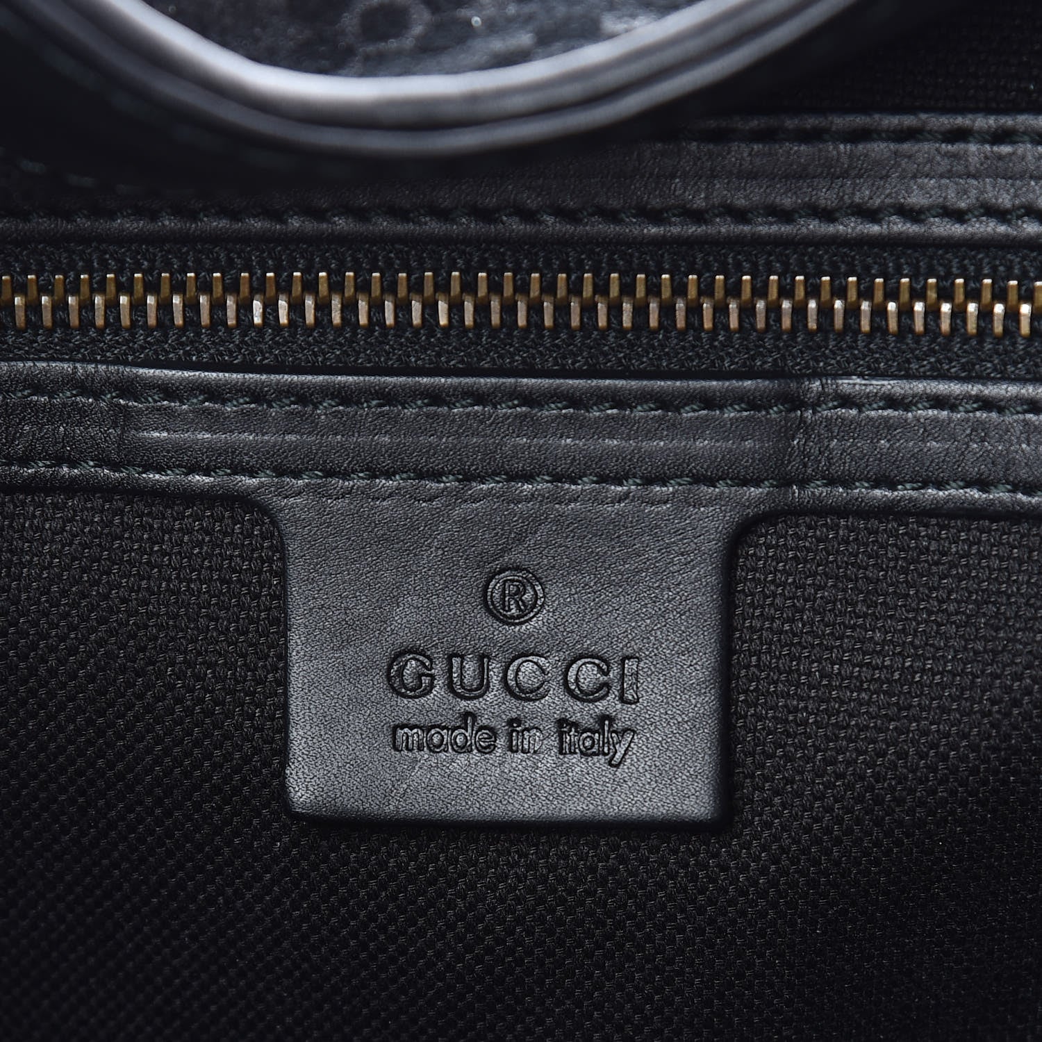 Gucci Nubuck Brocade Medium Soft Stirrup Shoulder Bag Black 7 of 15
