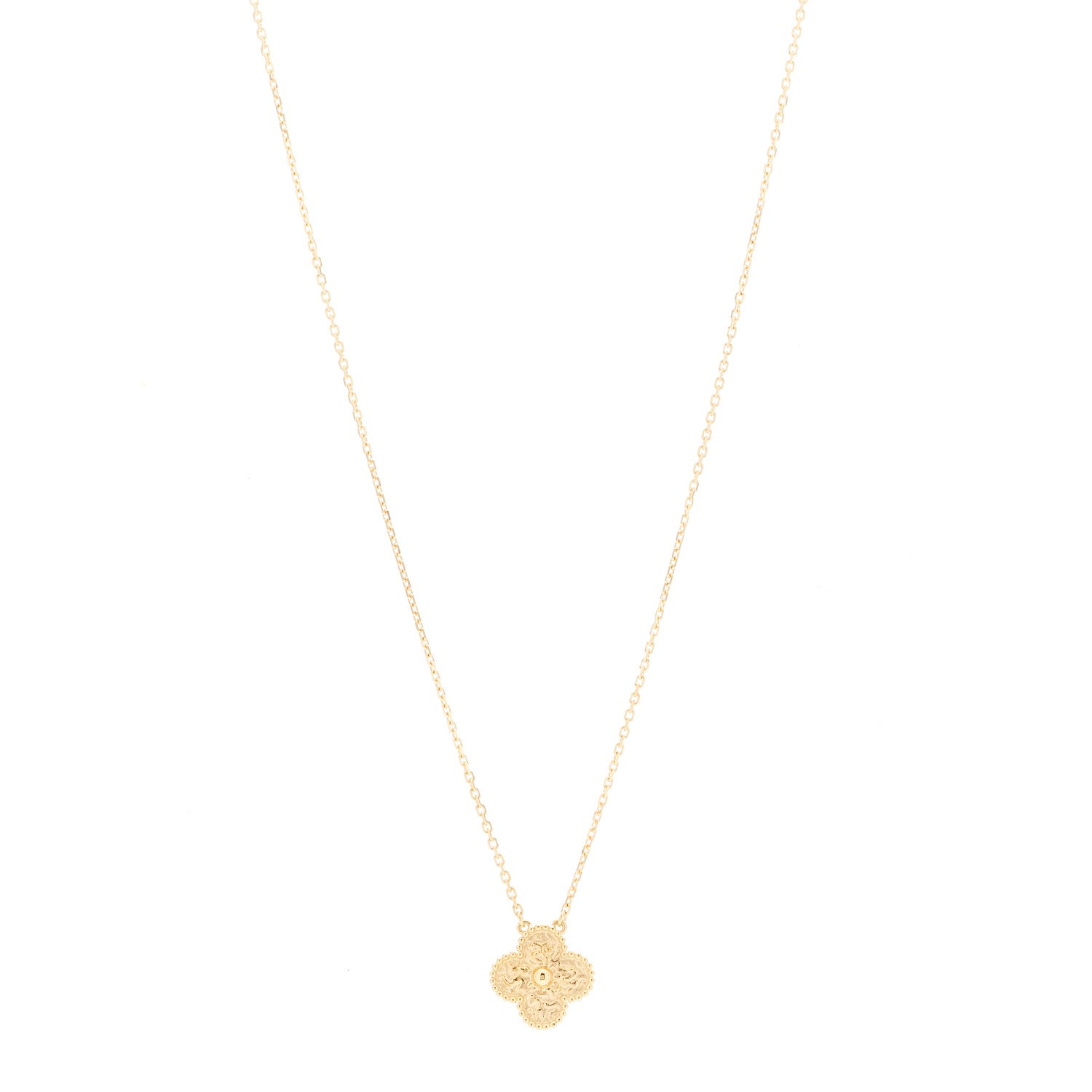Van Cleef & Arpels 18K Yellow Gold Vintage Alhambra Pendant Necklace 1 of 6