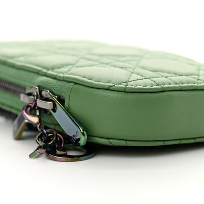Christian Dior Lambskin Cannage Lady Dior Phone Holder Green 9 of 11