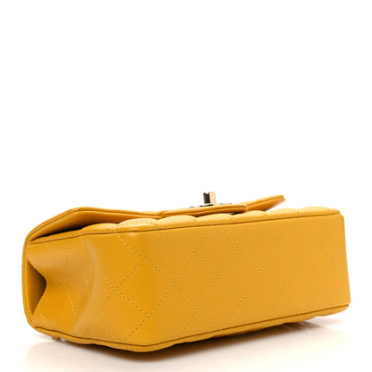 Chanel Lambskin Quilted Mini Top Handle Rectangular Flap Yellow 4 of 10