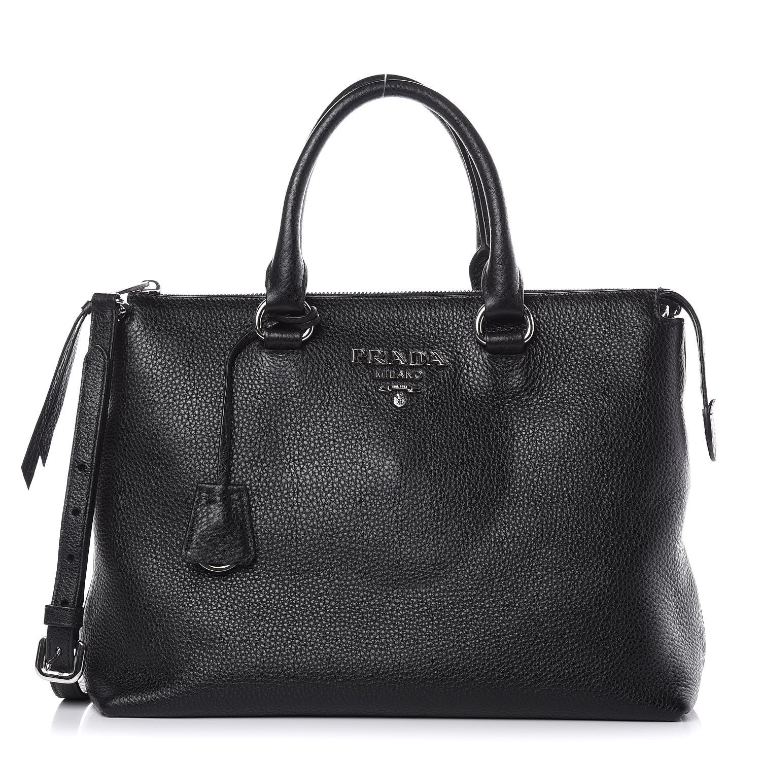 Prada Vitello Phenix Tote Black 1 of 10