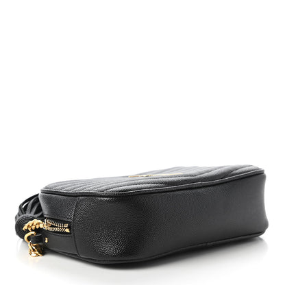 Saint Laurent Grain De Poudre Matelasse Monogram Mini Lou Camera Bag Black 4 of 10