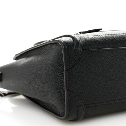 Celine Drummed Calfskin Nano Luggage Black 8 of 9