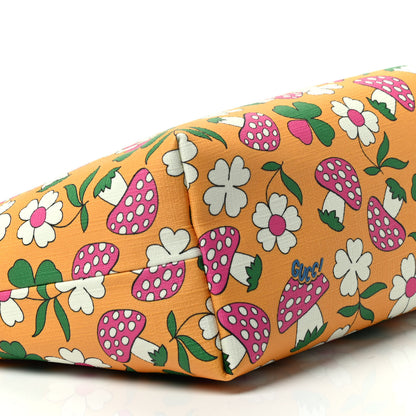 Gucci Canvas Childrens Flower Mushroom Print Tote Pink Yellow 7 of 9