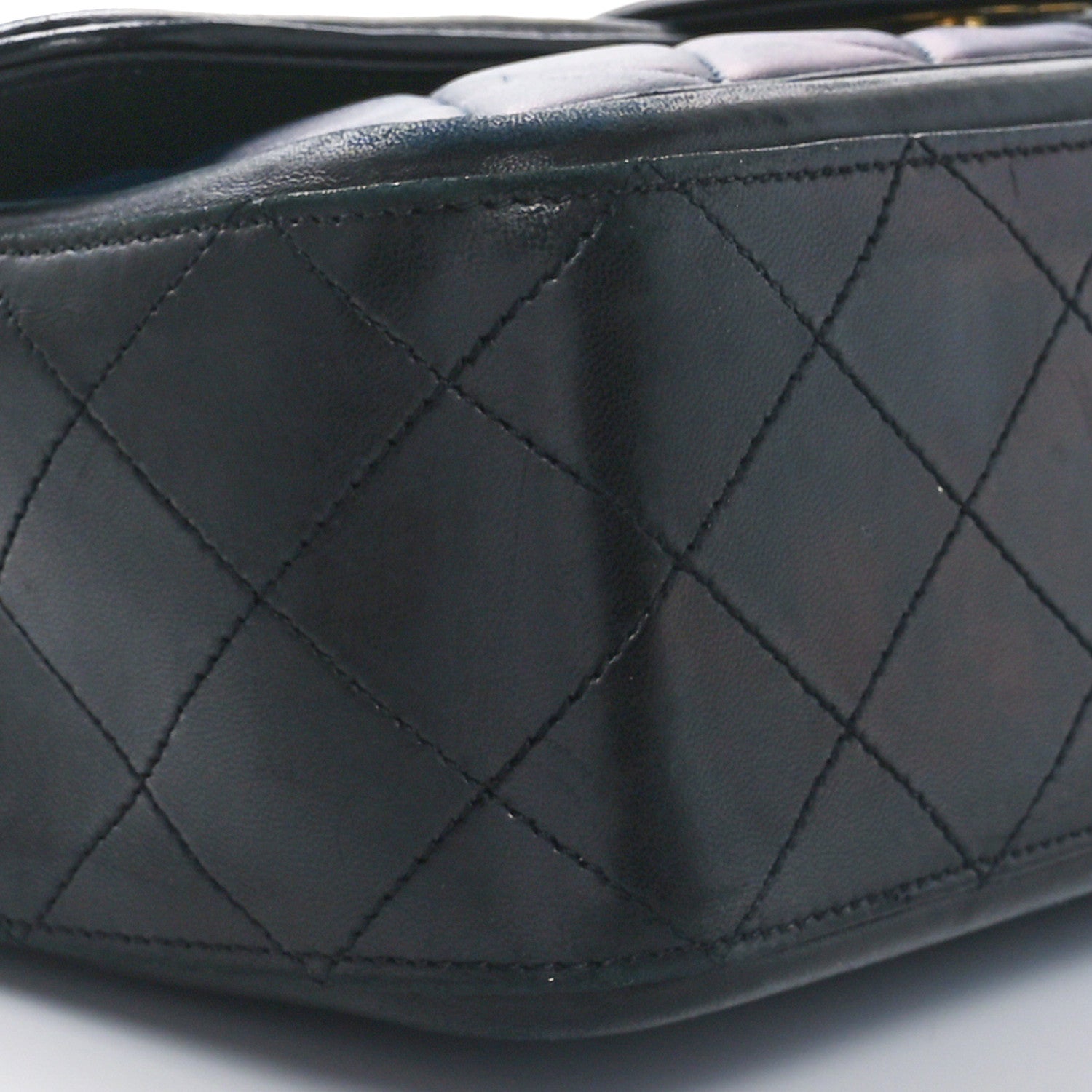 Chanel Calfskin Quilted Large Elegant CC Flap Navy Black 10 of 11