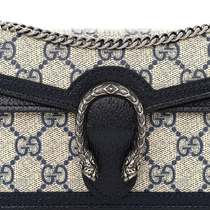 Gucci GG Supreme Monogram Textured Dollar Calfskin Super Mini Dionysus Shoulder Bag Beige Blue 7 of 10