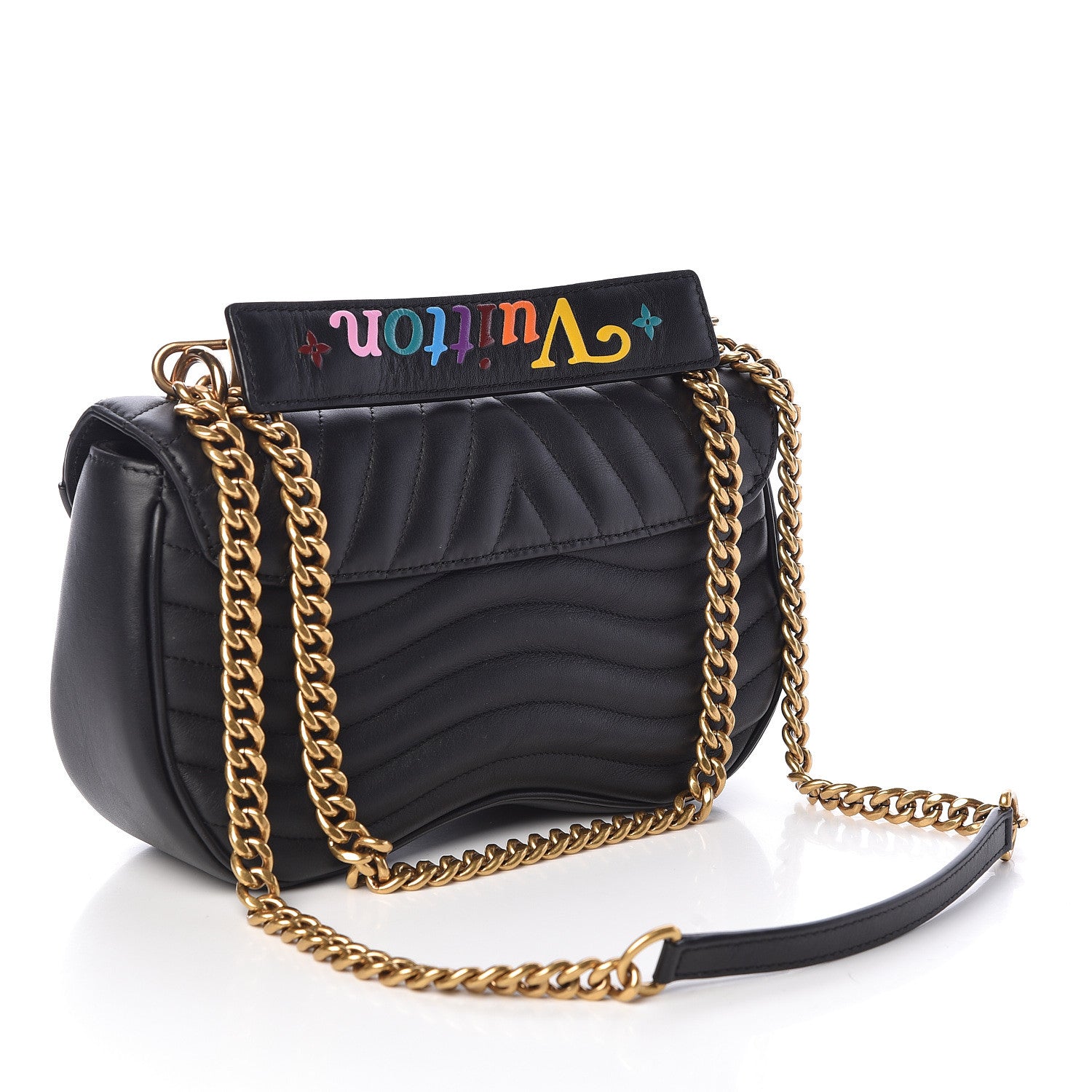 Louis Vuitton Calfskin New Wave Chain MM Black 4 of 11