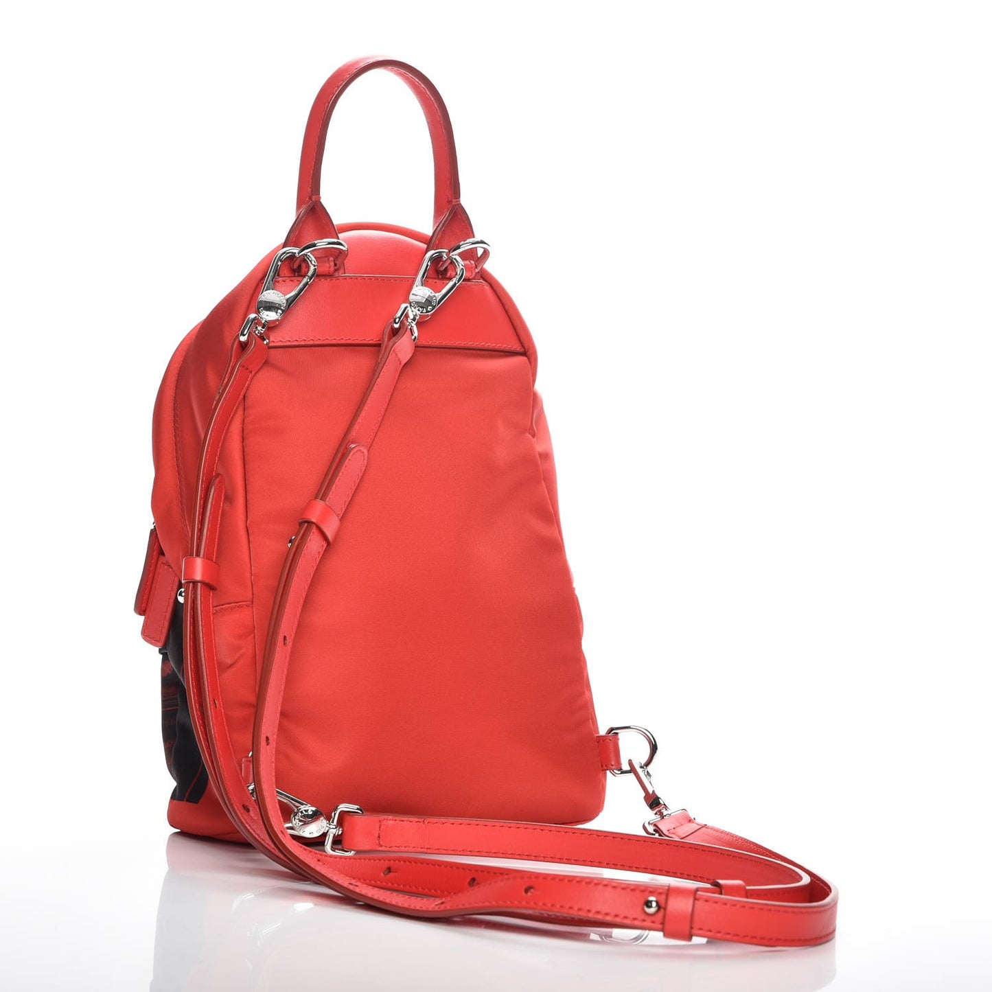 Nylon Bambi Print Nano Backpack Red