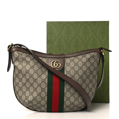 Gucci GG Supreme Monogram Web Small Ophidia Half Moon Hobo Brown 9 of 9