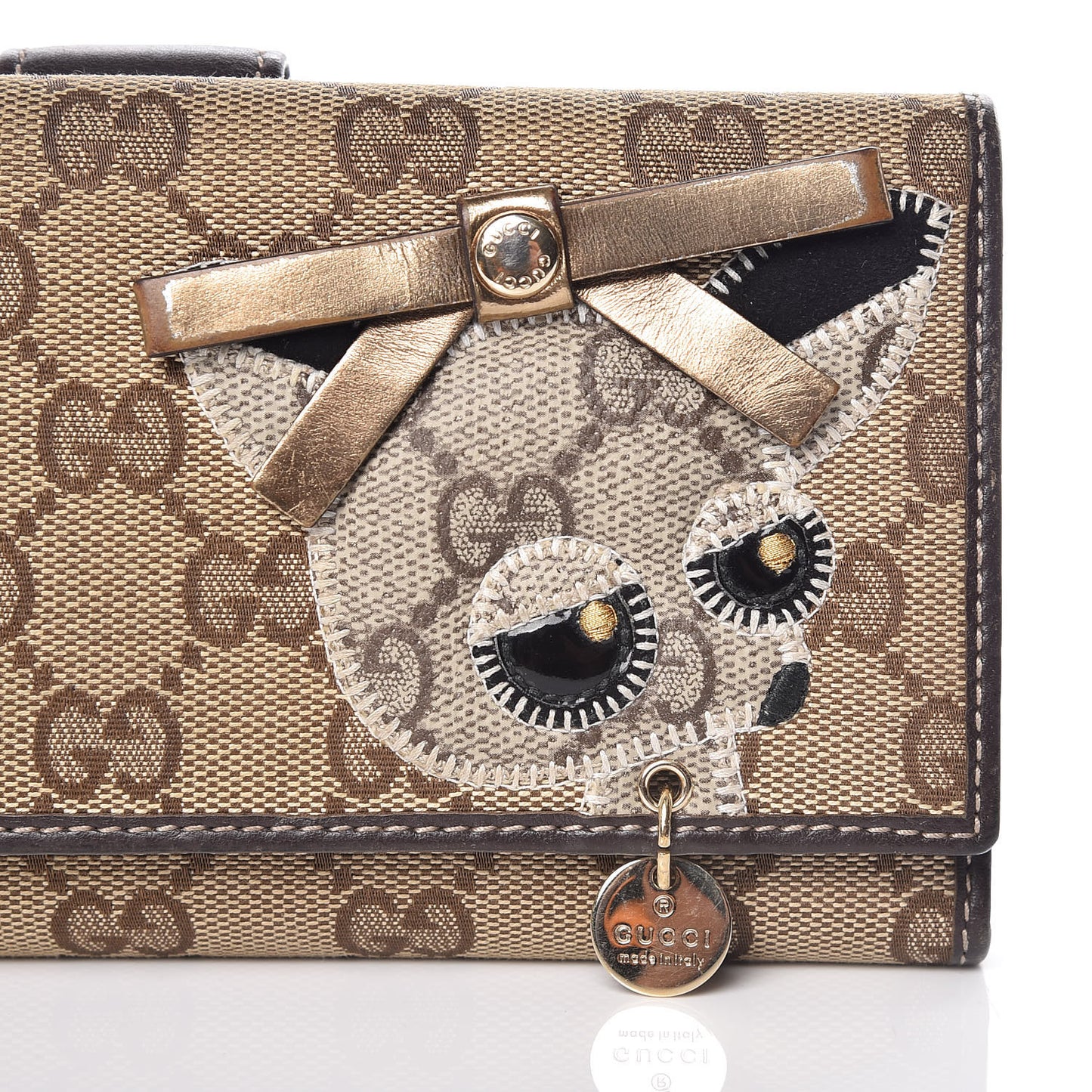 Monogram Guccioli Brando Chihuahua Continental Wallet Dark Brown