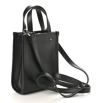 Jimmy Choo Smooth Calfskin Logo Mini Tote Black White 3 of 8