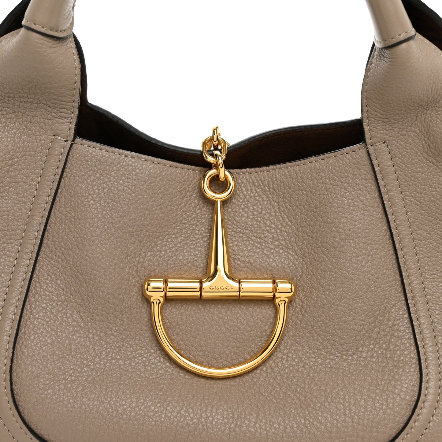 Grained Calfskin Softbit Medium Shoulder Bag Taupe