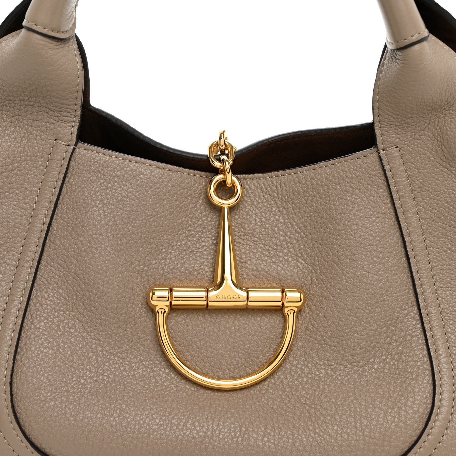 Gucci Grained Calfskin Softbit Medium Shoulder Bag Taupe 6 of 8