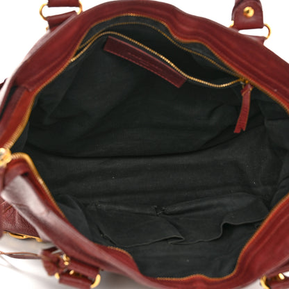Balenciaga Chevre Gold Metallic Edge Hardware City Bordeaux 5 of 13