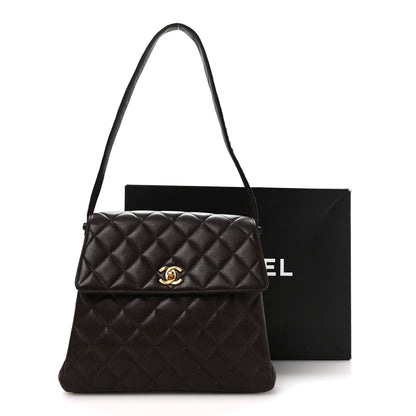 Chanel Caviar Quilted Medium Kelly Flap Brown 12 of 13
