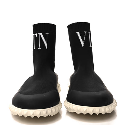 Valentino Garavani Stretch Knit VLTN Sock Sneakers 39.5 Black 2 of 8