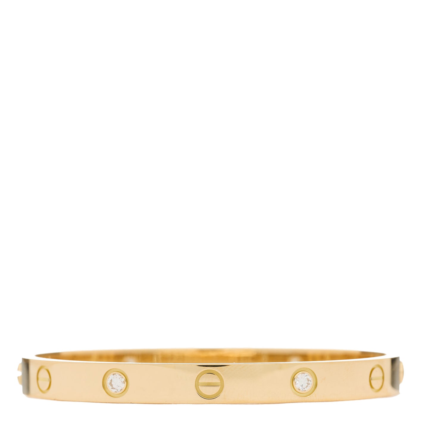 18K Yellow Gold 4 Diamond LOVE Bracelet 17