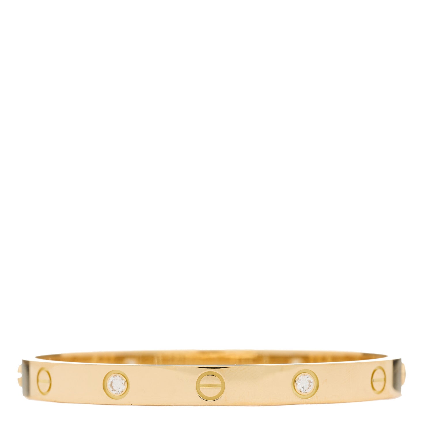Cartier 18K Yellow Gold 4 Diamond LOVE Bracelet 17 1 of 3