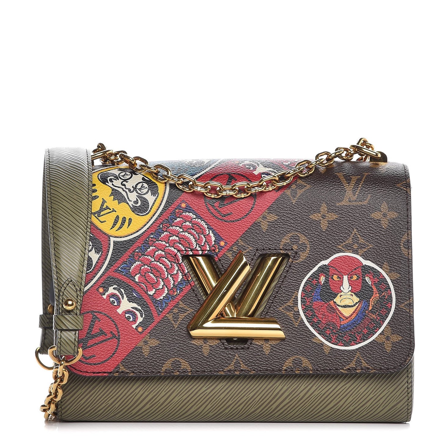 Epi Monogram Kabuki Twist Shoulder Bag MM Green