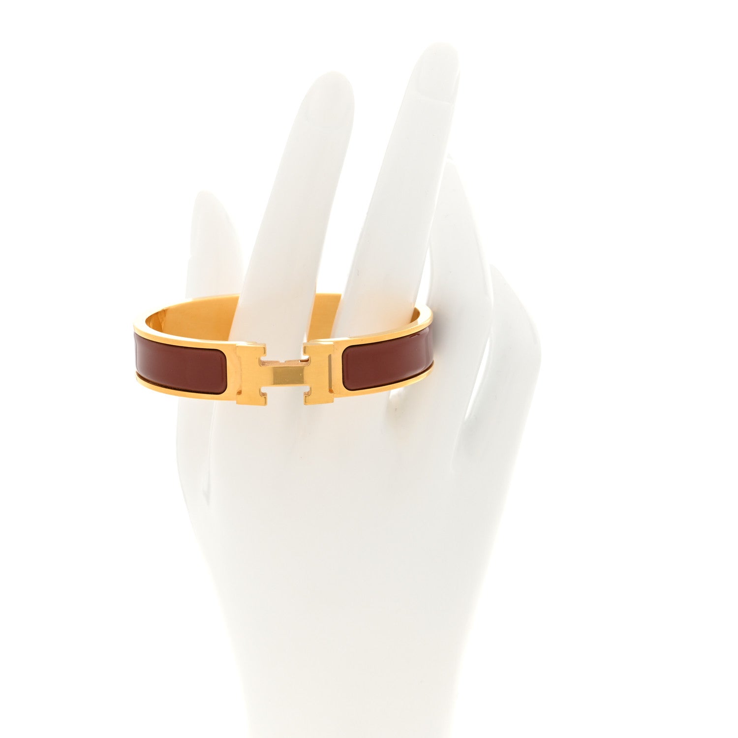 Hermes Enamel Narrow Clic Clac H Bracelet PM Rouge Baroque 2 of 5
